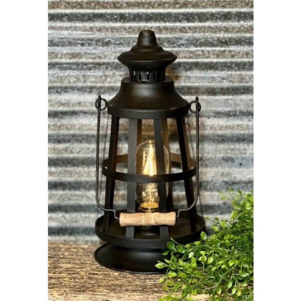 Primitive new Black metal led Lantern - Battery Operated